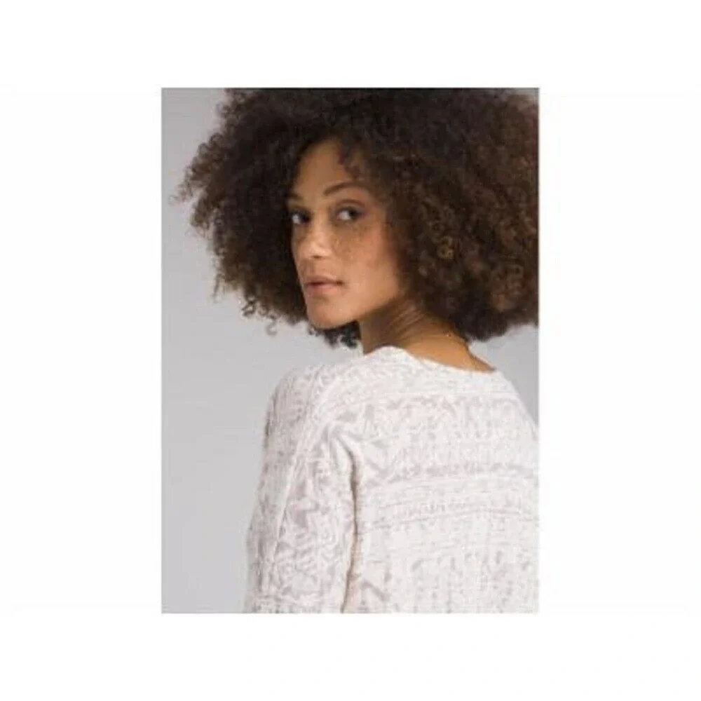 PrAna Women's Hi Low Ashy Alaska Shiloh Top Blouse V Neck White Size NEW - Picture 2 of 8